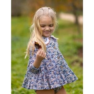 Floral Blue Kids Casual Dress